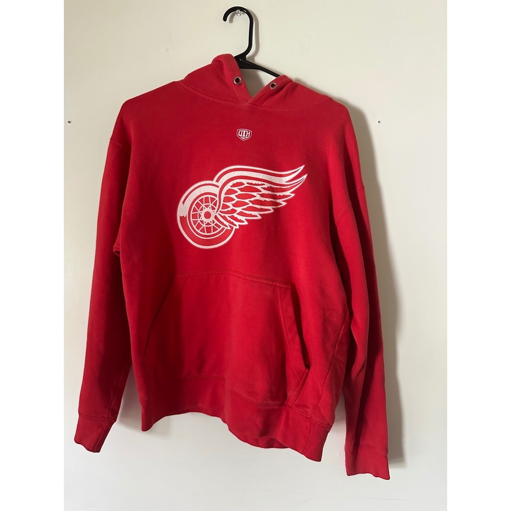 Detroit Red Wings Hoodie Red Pullover Sweatshirt Mens Small NHL